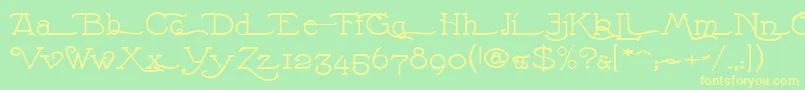 NathanAlternatese Font – Yellow Fonts on Green Background