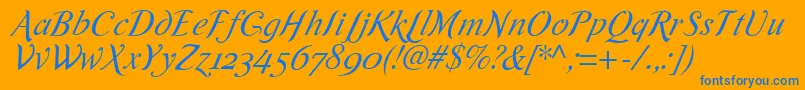 Police RomandeadfscriptstdItalic – polices bleues sur fond orange