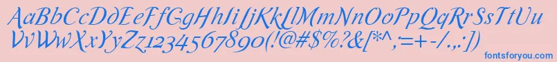 RomandeadfscriptstdItalic Font – Blue Fonts on Pink Background