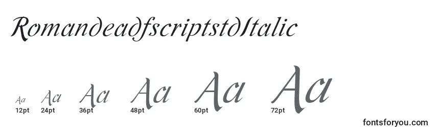 Größen der Schriftart RomandeadfscriptstdItalic