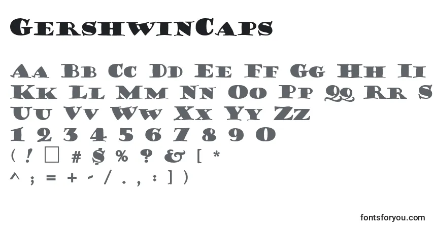 Fuente GershwinCaps - alfabeto, números, caracteres especiales