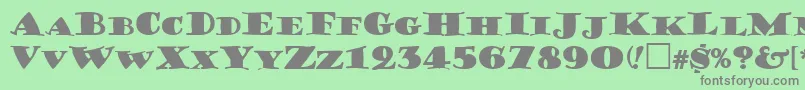 フォントGershwinCaps – 緑の背景に灰色の文字