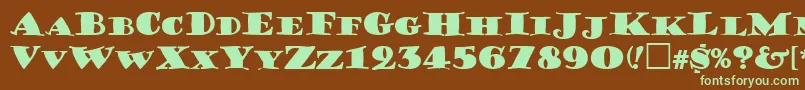 GershwinCaps Font – Green Fonts on Brown Background