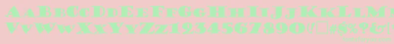 GershwinCaps Font – Green Fonts on Pink Background