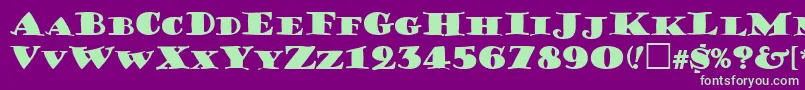 GershwinCaps Font – Green Fonts on Purple Background