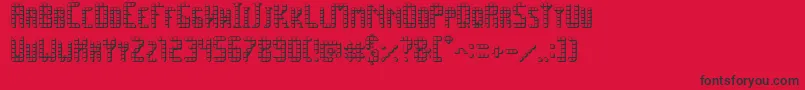 フォントSpacePez3D – 赤い背景に黒い文字