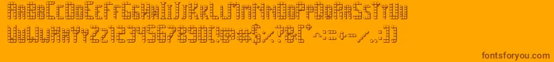 SpacePez3D Font – Brown Fonts on Orange Background