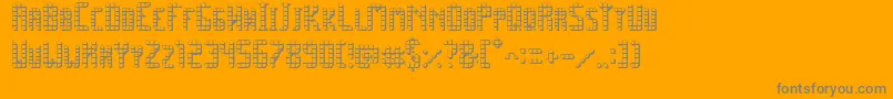 SpacePez3D-Schriftart – Graue Schriften auf orangefarbenem Hintergrund