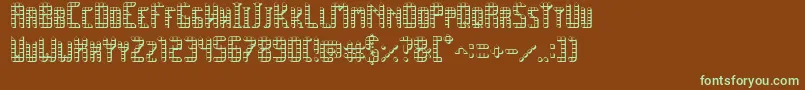 SpacePez3D-fontti – vihreät fontit ruskealla taustalla