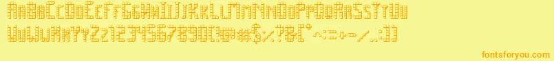 SpacePez3D Font – Orange Fonts on Yellow Background
