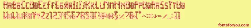 フォントSpacePez3D – 赤い文字の黄色い背景