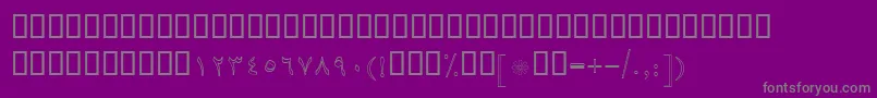 BBaranOutline-fontti – harmaat kirjasimet violetilla taustalla