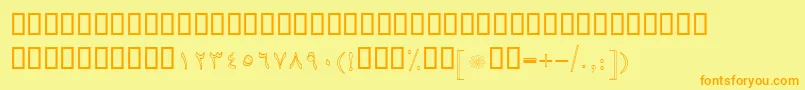 Police BBaranOutline – polices orange sur fond jaune