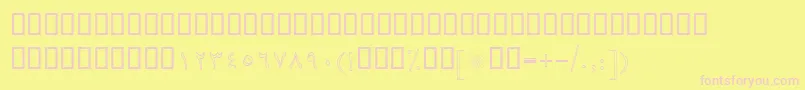 BBaranOutline-fontti – vaaleanpunaiset fontit keltaisella taustalla