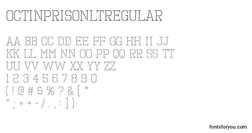 Schriftart OctinprisonltRegular – Alphabet, Zahlen, spezielle Symbole