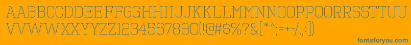 OctinprisonltRegular-Schriftart – Blaue Schriften auf orangefarbenem Hintergrund