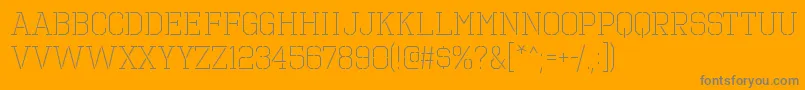 OctinprisonltRegular-Schriftart – Graue Schriften auf orangefarbenem Hintergrund