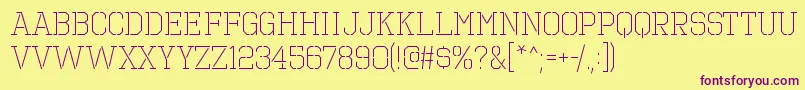 OctinprisonltRegular Font – Purple Fonts on Yellow Background