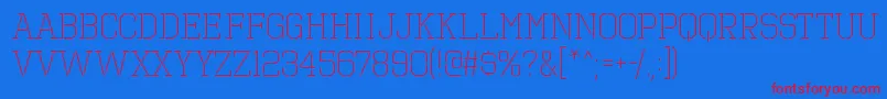OctinprisonltRegular Font – Red Fonts on Blue Background