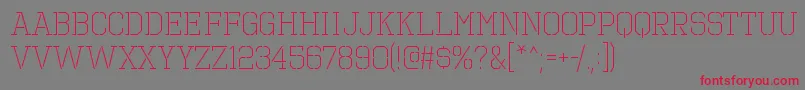 フォントOctinprisonltRegular – 赤い文字の灰色の背景