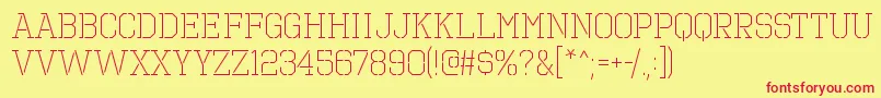 OctinprisonltRegular Font – Red Fonts on Yellow Background