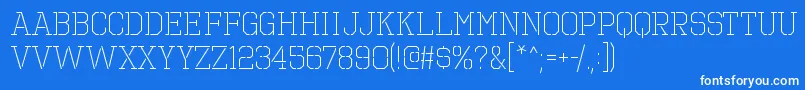 OctinprisonltRegular-Schriftart – Weiße Schriften auf blauem Hintergrund