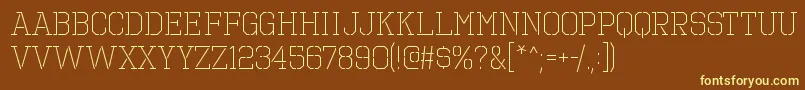 OctinprisonltRegular Font – Yellow Fonts on Brown Background