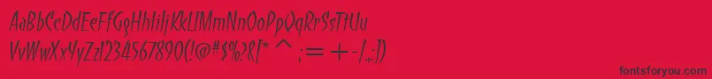 BancoItcLight Font – Black Fonts on Red Background
