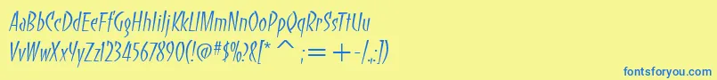 BancoItcLight Font – Blue Fonts on Yellow Background