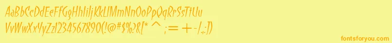 BancoItcLight Font – Orange Fonts on Yellow Background
