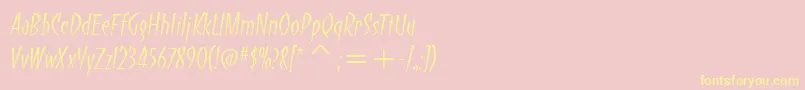 BancoItcLight Font – Yellow Fonts on Pink Background