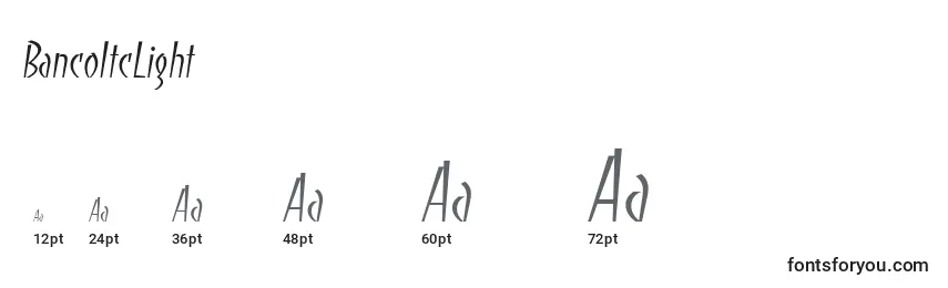 BancoItcLight Font Sizes