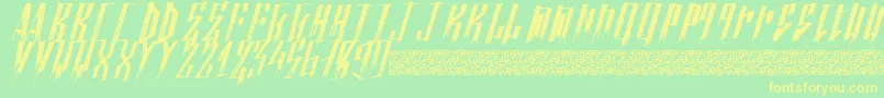 Nuevotrenta Font – Yellow Fonts on Green Background