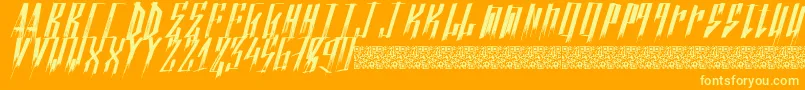 Nuevotrenta Font – Yellow Fonts on Orange Background