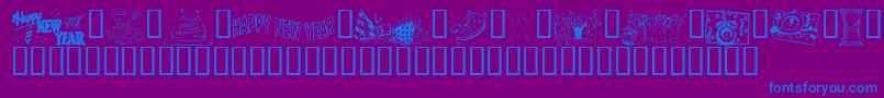 フォントKrWelcome2002Pt2 – 紫色の背景に青い文字