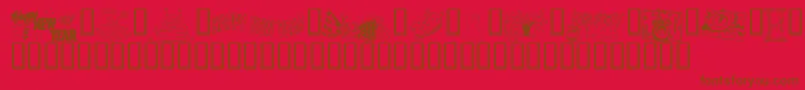 フォントKrWelcome2002Pt2 – 赤い背景に茶色の文字