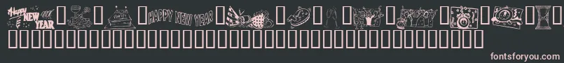 Шрифт KrWelcome2002Pt2 – розовые шрифты на чёрном фоне