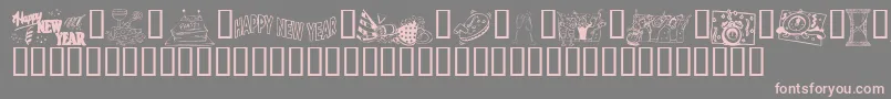 フォントKrWelcome2002Pt2 – 灰色の背景にピンクのフォント