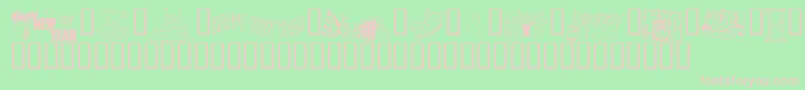 KrWelcome2002Pt2-fontti – vaaleanpunaiset fontit vihreällä taustalla