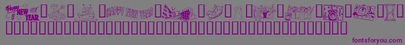 フォントKrWelcome2002Pt2 – 紫色のフォント、灰色の背景