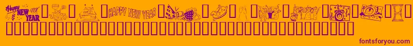 Шрифт KrWelcome2002Pt2 – фиолетовые шрифты на оранжевом фоне