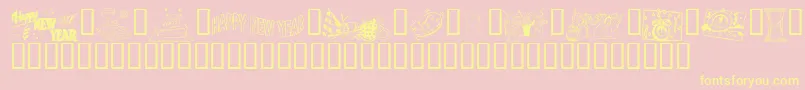 フォントKrWelcome2002Pt2 – 黄色のフォント、ピンクの背景