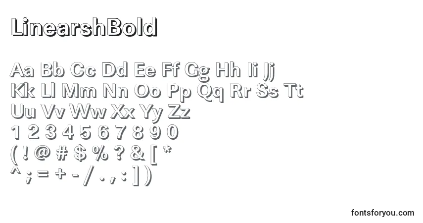 Fuente LinearshBold - alfabeto, números, caracteres especiales