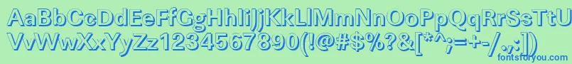 フォントLinearshBold – 青い文字は緑の背景です。