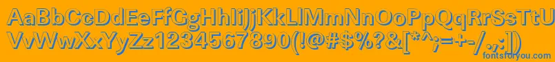 フォントLinearshBold – オレンジの背景に青い文字