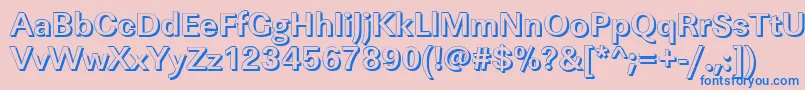 フォントLinearshBold – ピンクの背景に青い文字