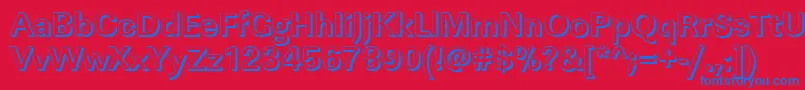 フォントLinearshBold – 赤い背景に青い文字