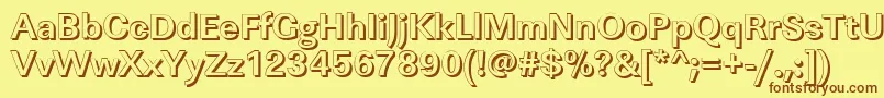 Weitere Informationen zur LinearshBold-Schriftart LinearshBold-Schriftart – Braune Schriften auf gelbem Hintergrund