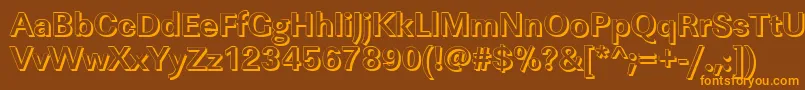 LinearshBold Font – Orange Fonts on Brown Background