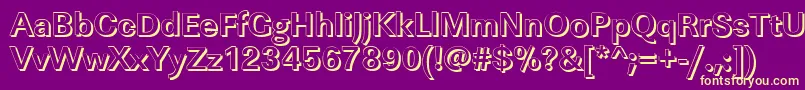 フォントLinearshBold – 紫の背景に黄色のフォント
